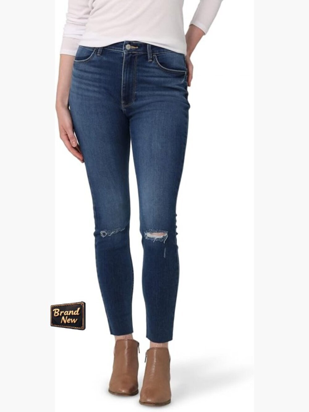 High Rise Skinny Jeans with Stretch, Contoured Waistband, Classic Style